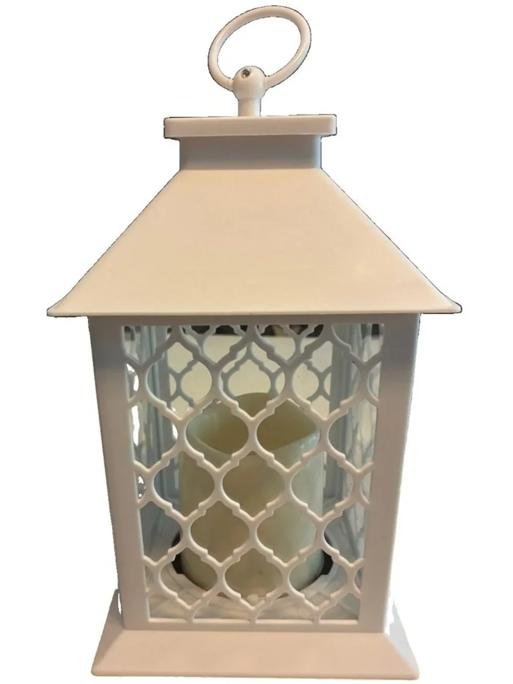 Decorative White LED Candle and Lantern